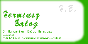 hermiusz balog business card